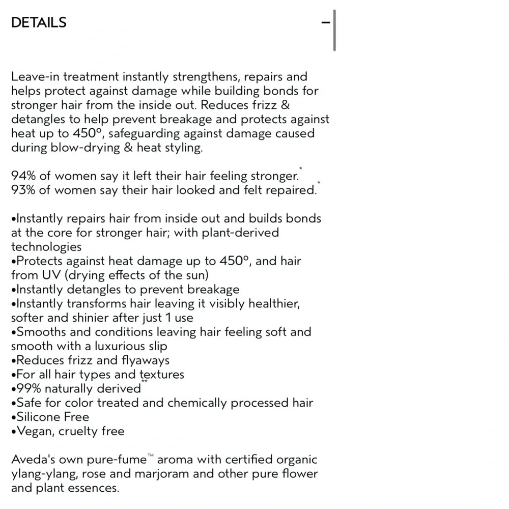 Aveda Botanical Repair™ Strengthening Leave-In Treatment 3.4 fl oz. / 100ml - Picture 5 of 13